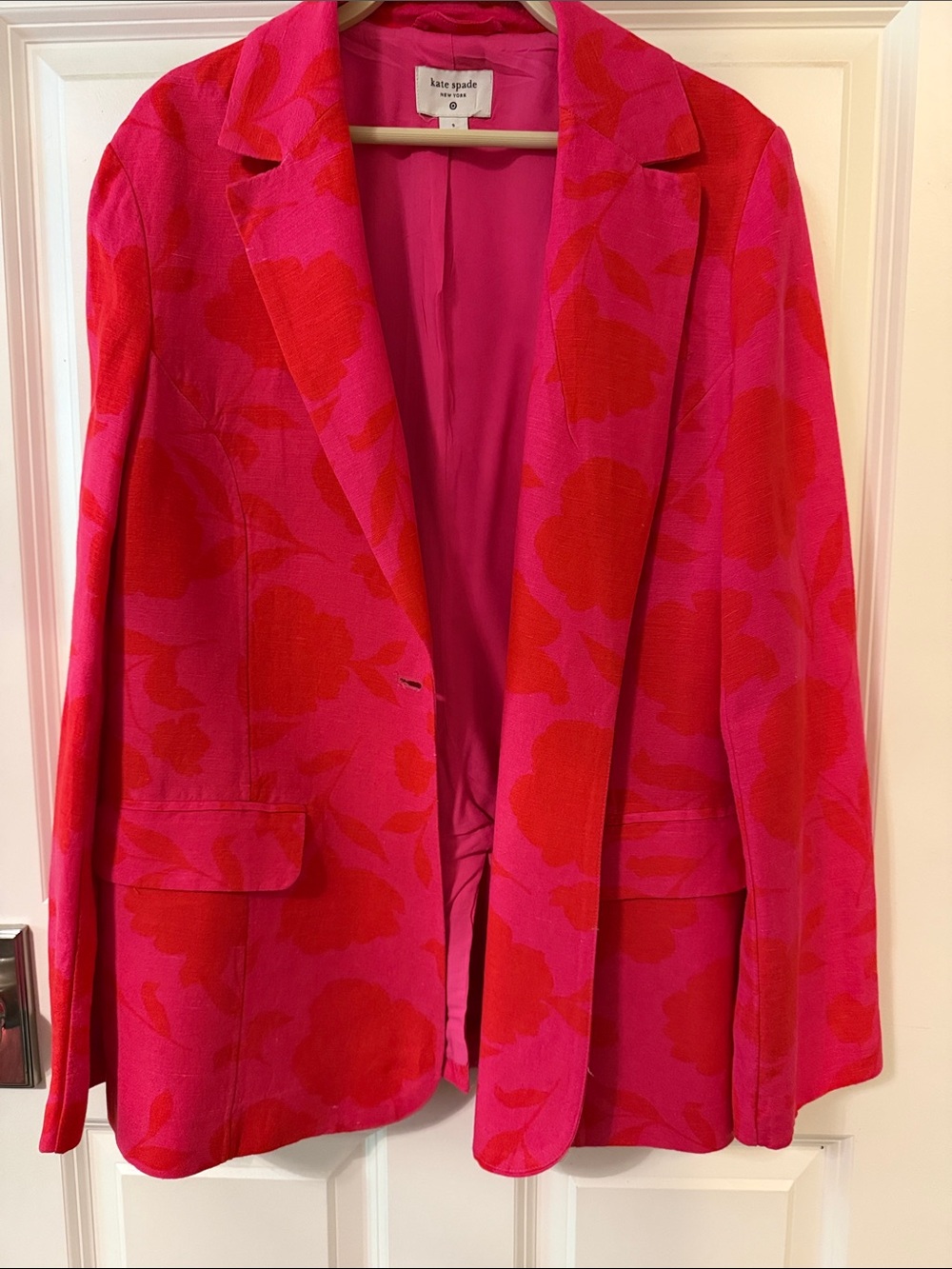 kate spade Pink & Red Floral Single-Button Blazer